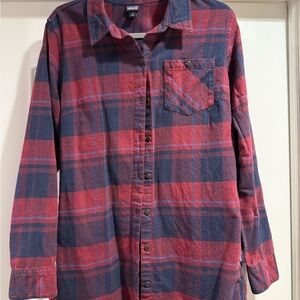 Plaid Maroon and Blue Women’s Tunic Shirt